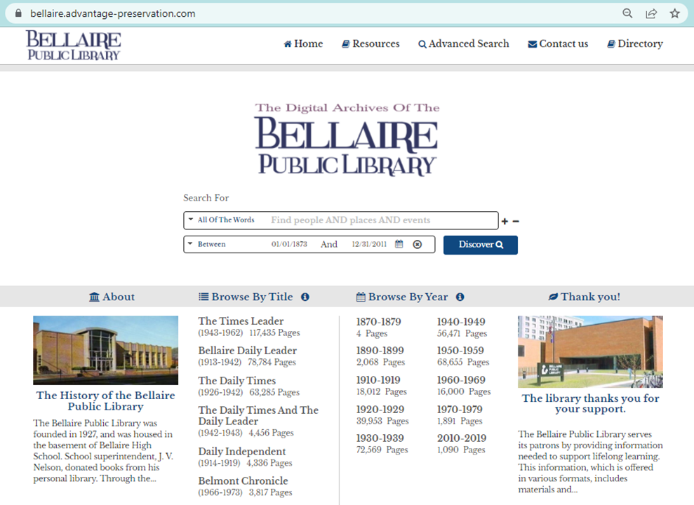 Bellaire area newspapers now available online